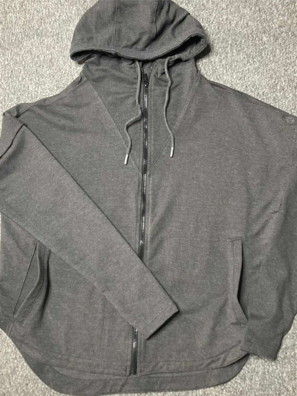 FP Movement Free People Grey Full Zip Oversized Drop Shoulder Hoodie L